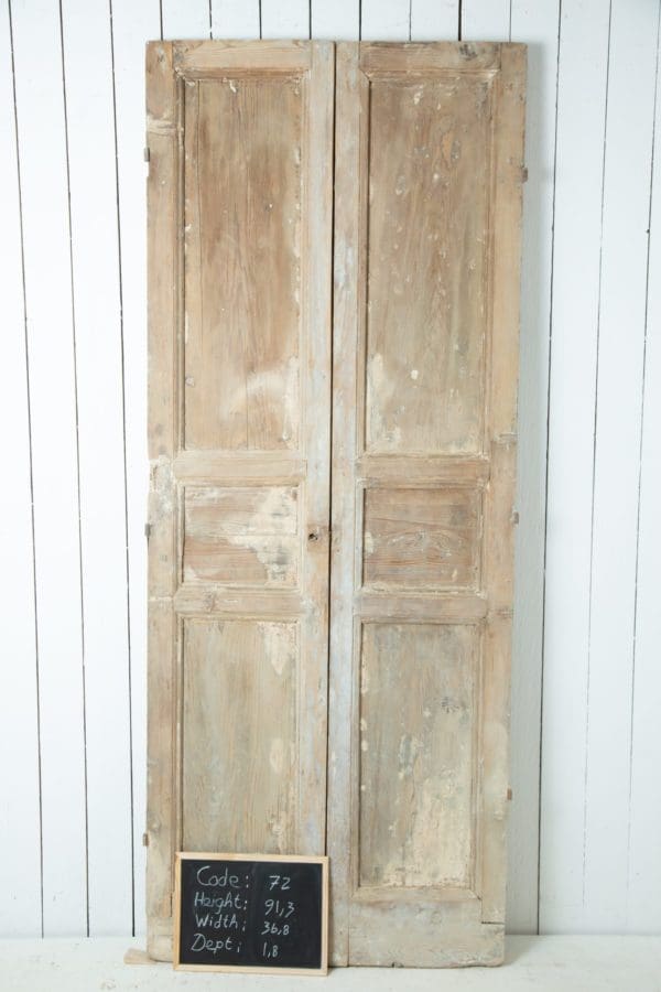 Antique Solid Wood French Doors (Set) - Lot 72 - Image 3