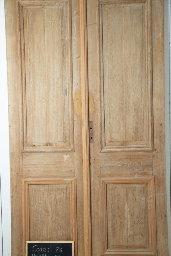 Antique Solid Wood French Doors (Set) - Lot 74 - Image 2