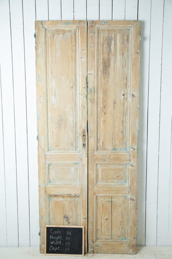 Antique Solid Wood French Doors (Set) - Lot 94 - Image 3