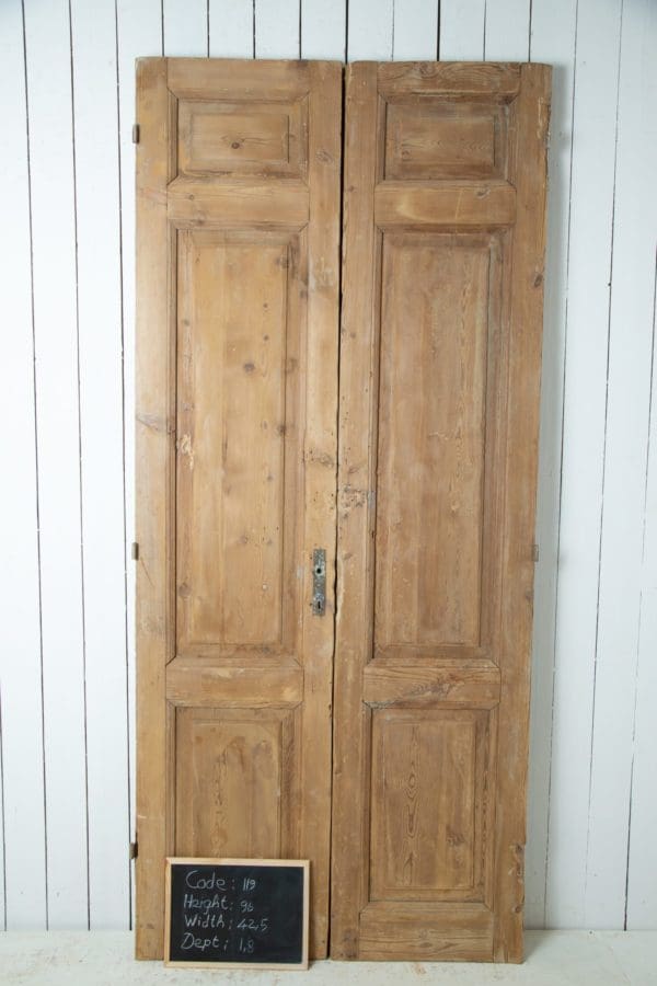 Antique Solid Wood French Doors (Set) - Lot 119 - Image 3