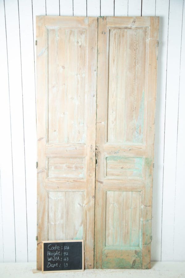 Antique Solid Wood French Doors (Set) - Lot 126 - Image 3