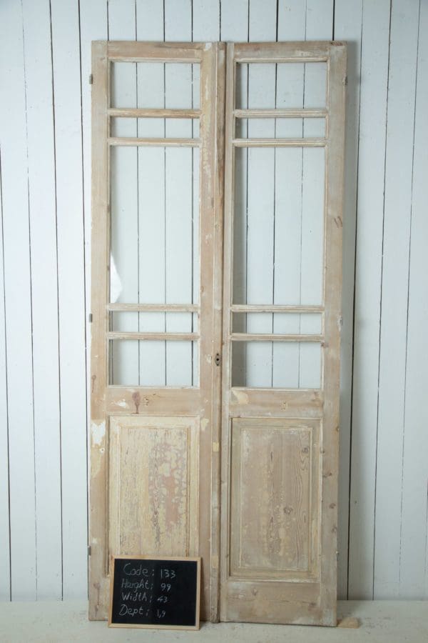 Antique French Doors with Glass (Set) - Lot 133