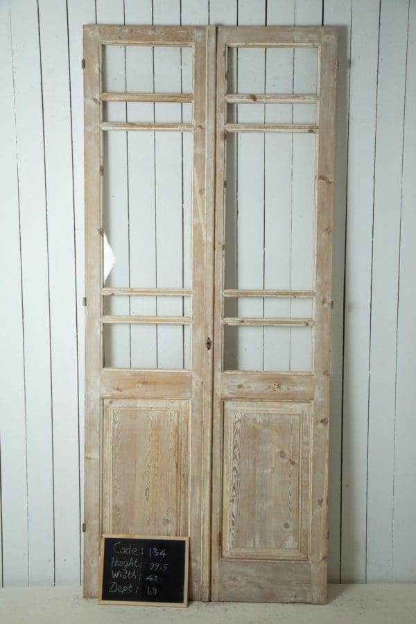 Antique French Doors with Glass (Set) - Lot 134
