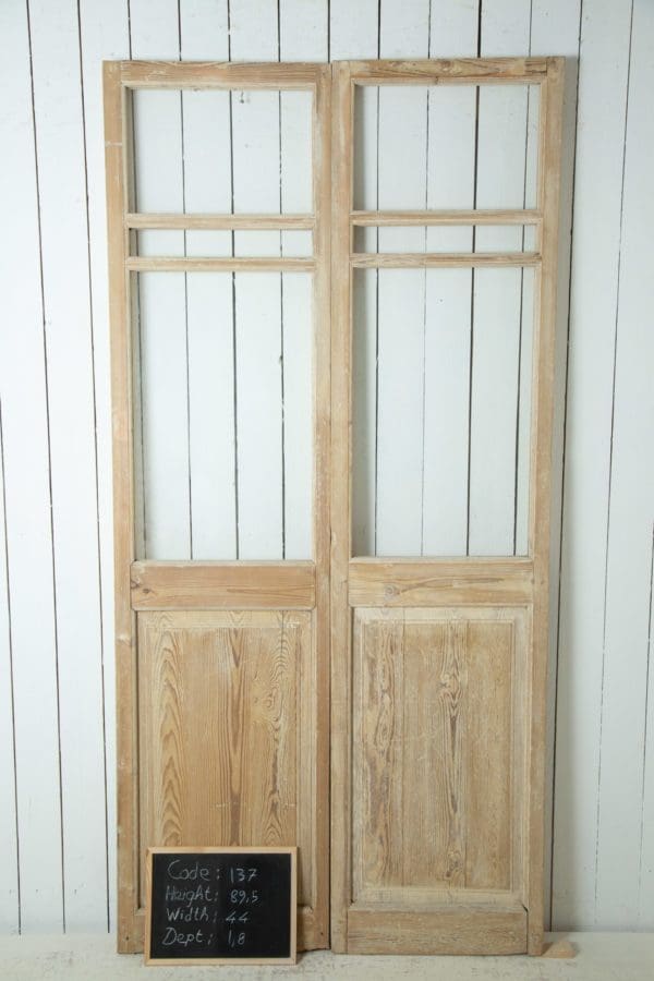 Antique French Doors with Glass (Set) - Lot 137