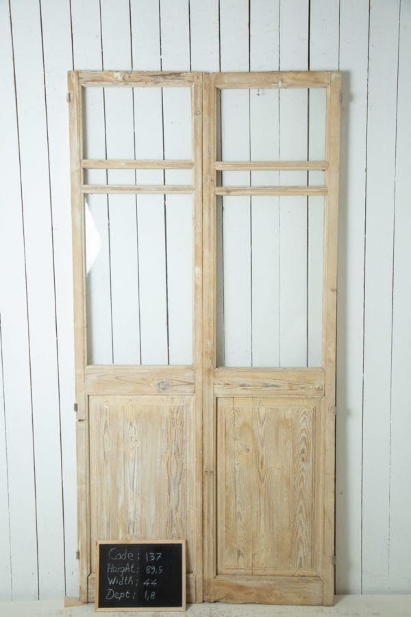 Antique French Doors with Glass (Set) - Lot 137 - Image 3