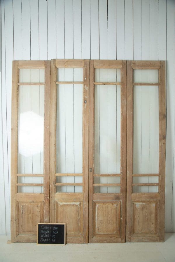 Antique French Doors with Glass (Set of 4) - Lot 138