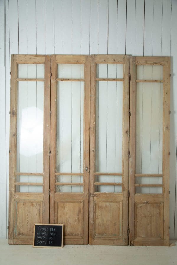 Antique French Doors with Glass (Set of 4) - Lot 138 - Image 4
