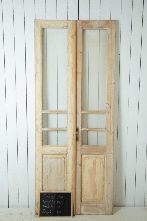 Antique French Doors with Glass (Set) - Lot 150