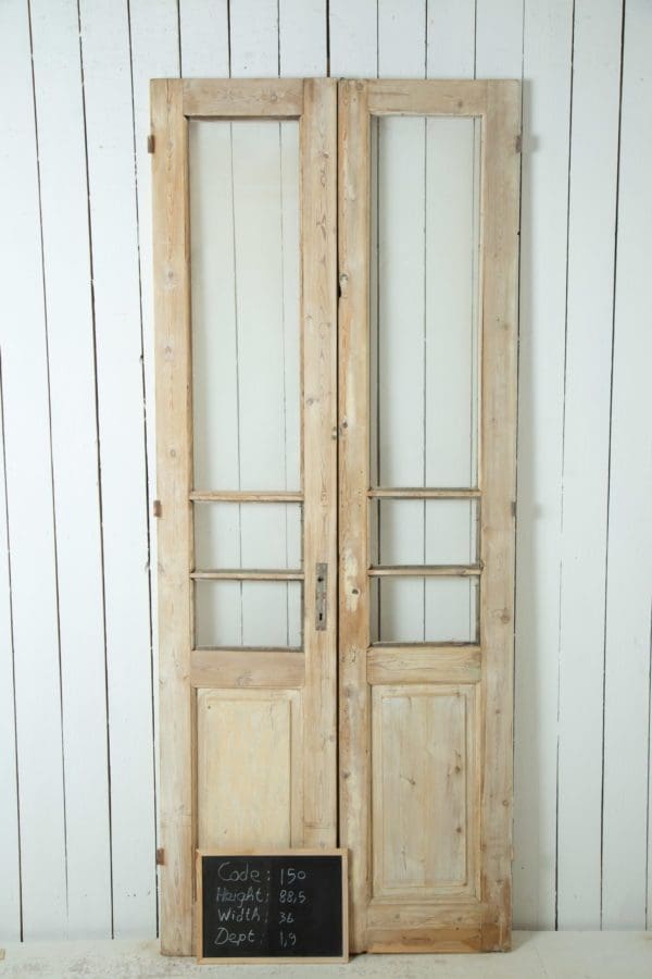 Antique French Doors with Glass (Set) - Lot 150 - Image 3