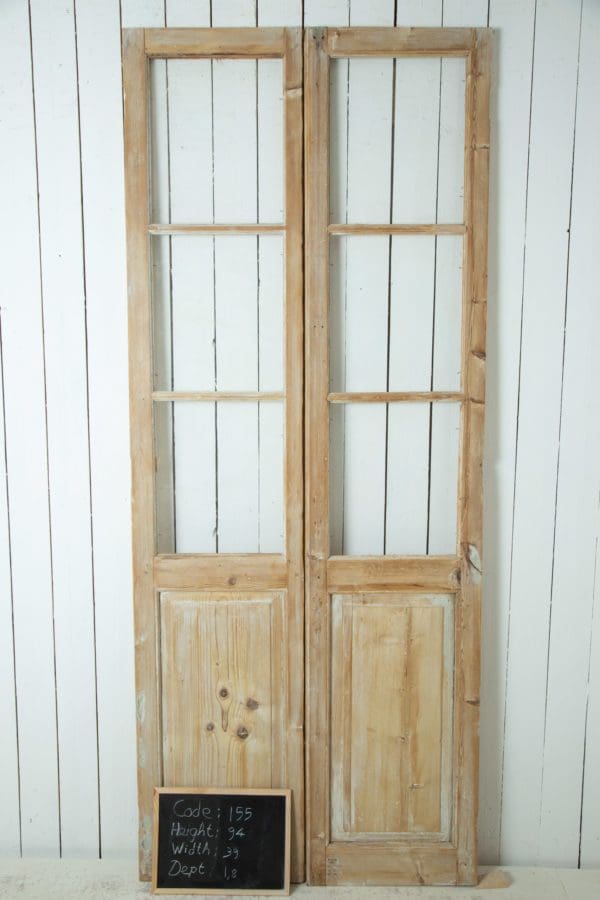 Antique French Doors with Glass (Set) - Lot 155