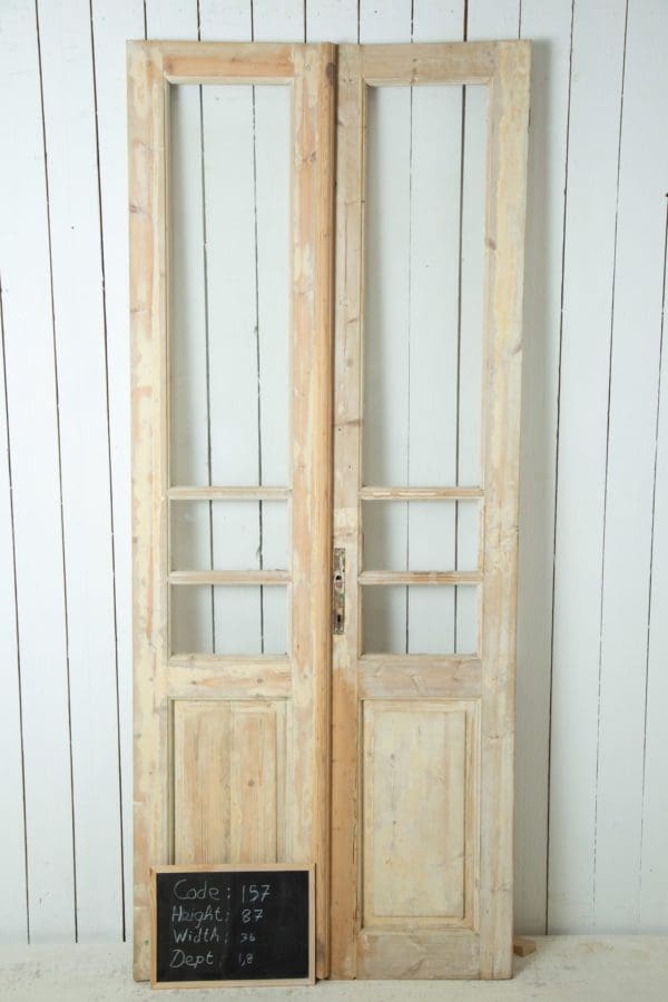 Antique French Doors with Glass (Set) - Lot 157