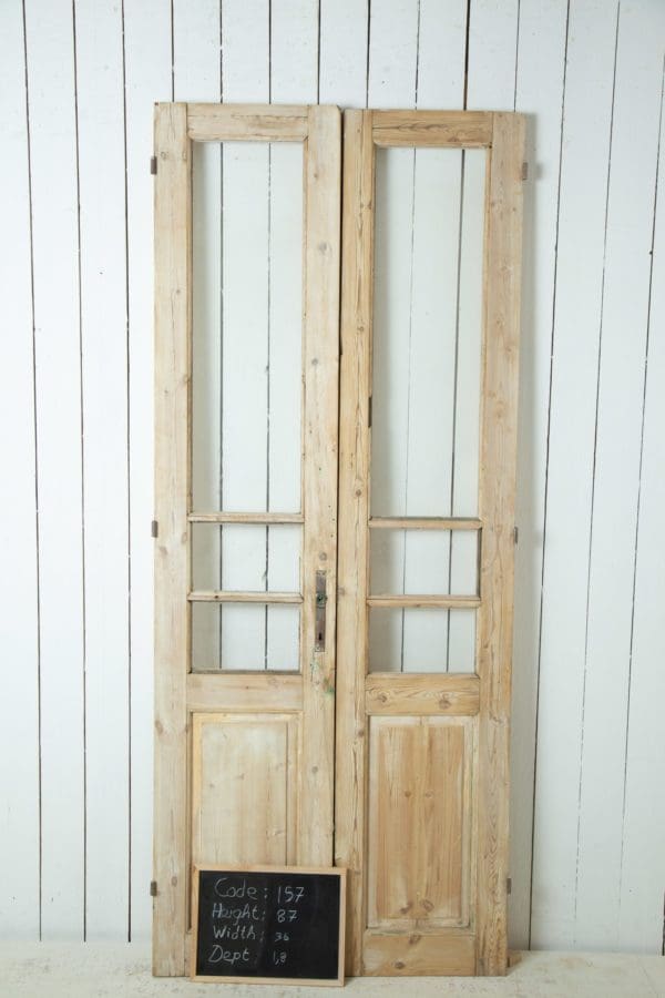 Antique French Doors with Glass (Set) - Lot 157 - Image 3