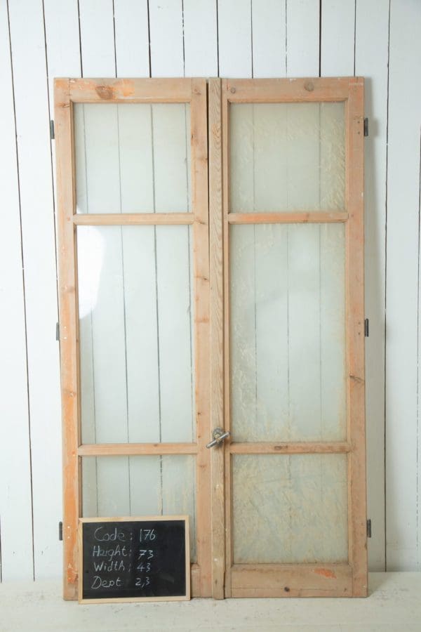 Antique French Doors with Glass (Set) - Lot 176
