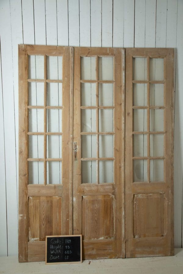 Antique French Doors with Glass (Set of 3) - Lot 189