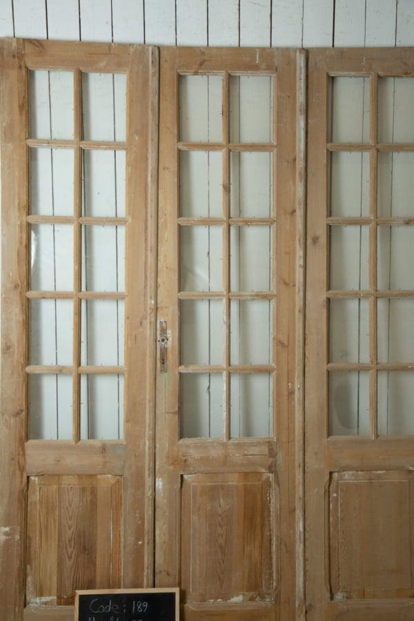 Antique French Doors with Glass (Set of 3) - Lot 189 - Image 2