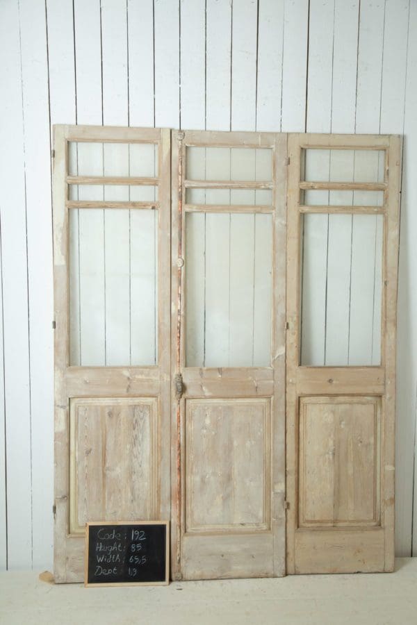 Antique French Doors with Glass (Set of 3) - Lot 192
