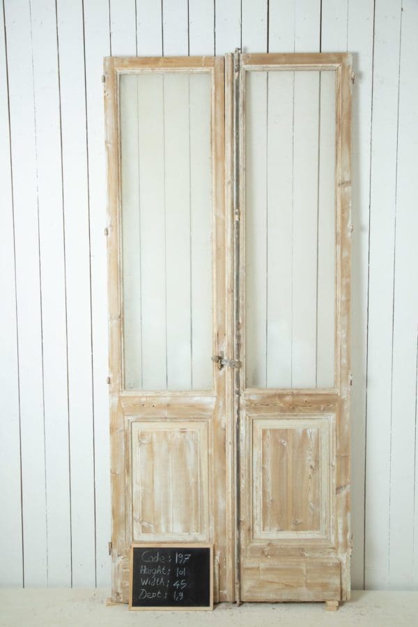 Antique French Doors with Glass (Set) - Lot 197