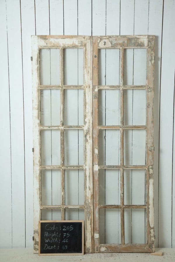 Antique French Doors with Glass (Set) - Lot 205