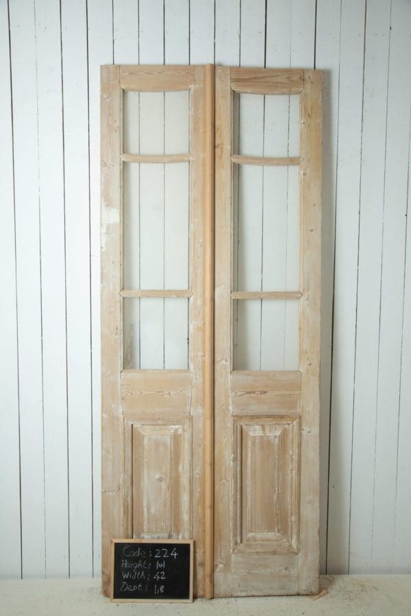 Antique French Doors with Glass (Set) - Lot 224