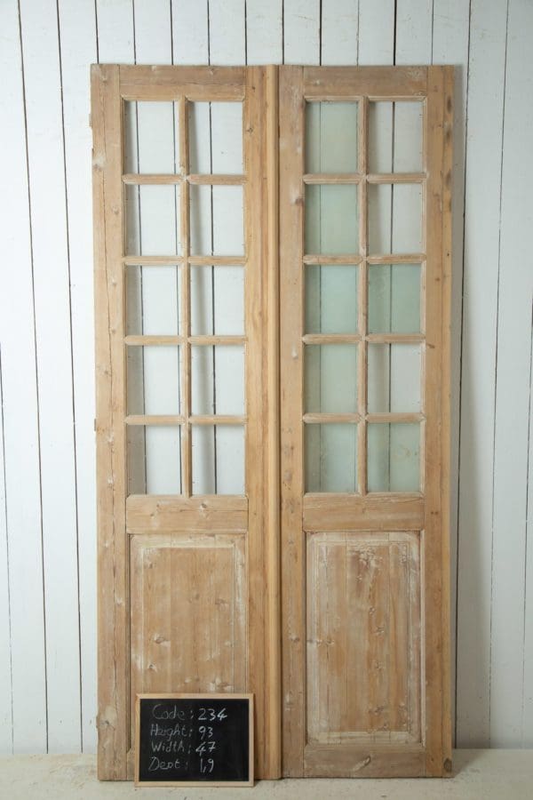 Antique French Doors with Glass (Set) - Lot 234