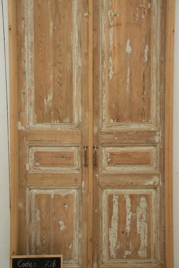 Antique Solid Wood French Doors (Set) - Lot 726 - Image 2