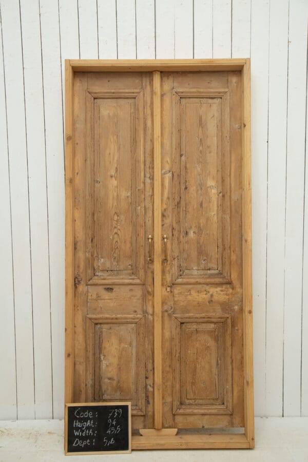 Antique Solid Wood French Doors (Set) - Lot 739