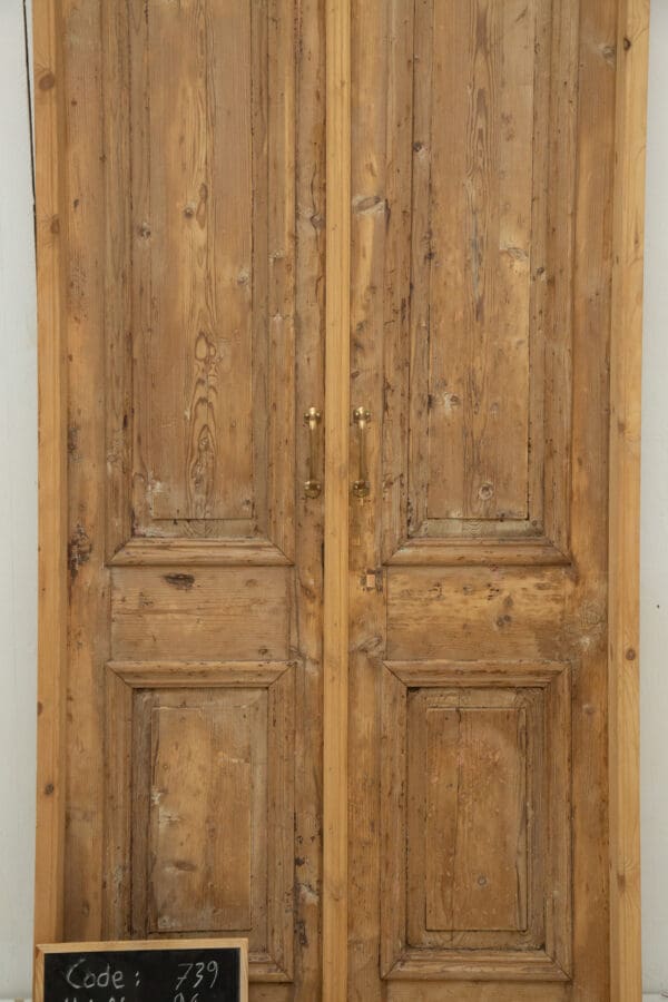 Antique Solid Wood French Doors (Set) - Lot 739 - Image 2