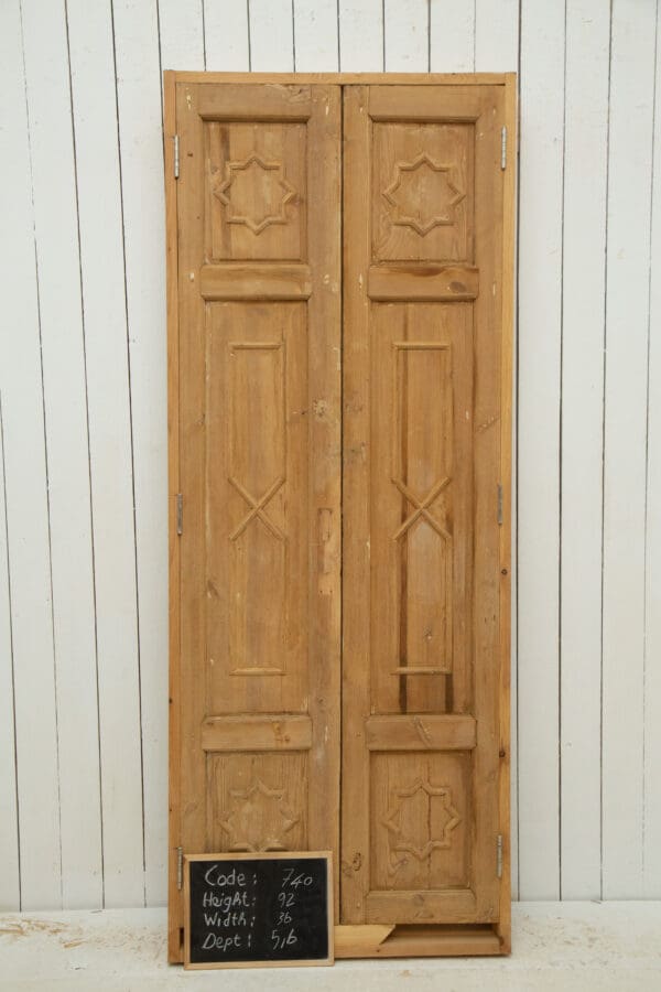 Antique Solid Wood French Doors (Set) - Lot 740 - Image 3