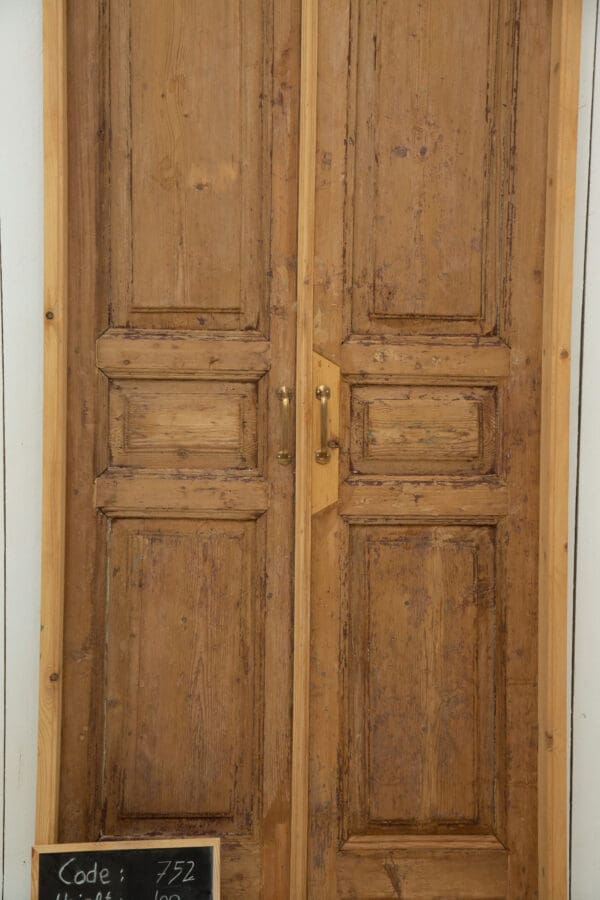 Antique Solid Wood French Doors (Set) - Lot 752 - Image 2