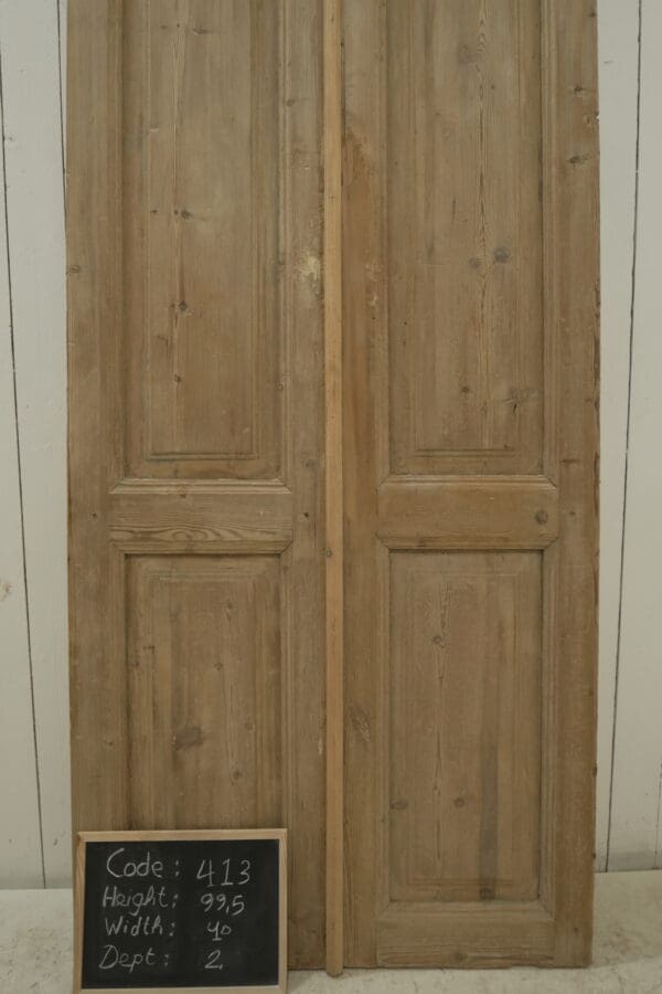 Antique Solid Wood French Doors (Set) - Lot 413 - Image 3