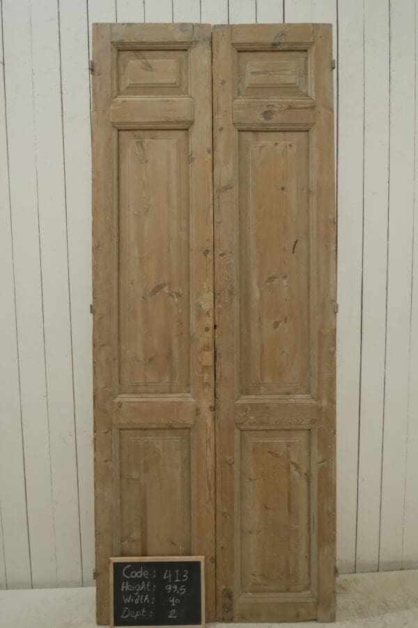 Antique Solid Wood French Doors (Set) - Lot 413 - Image 4