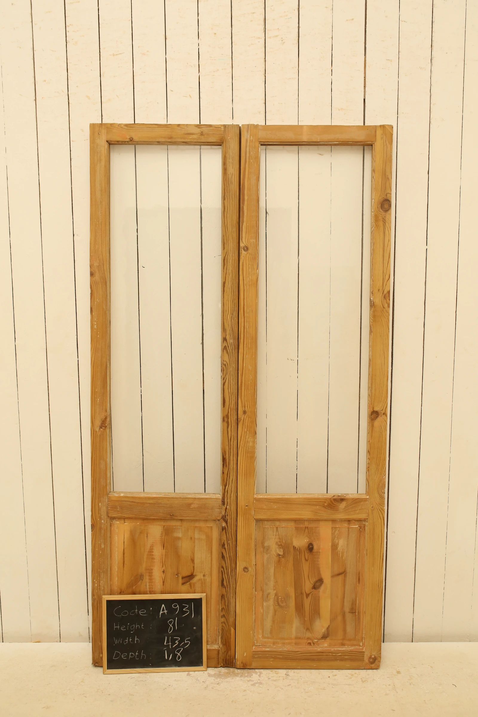 Antique French door Glass - lot A931