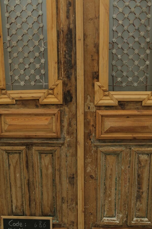 Antique French Glass Door with Iron (Set) - Lot 686 - Image 2