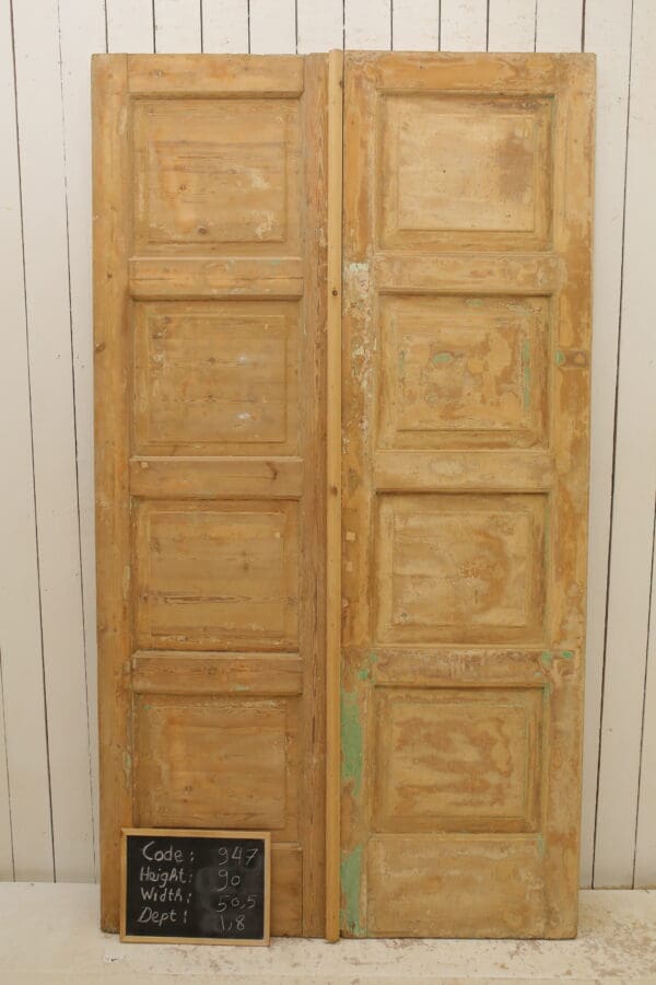 Antique Solid Wood French Doors (Set) - Lot 947