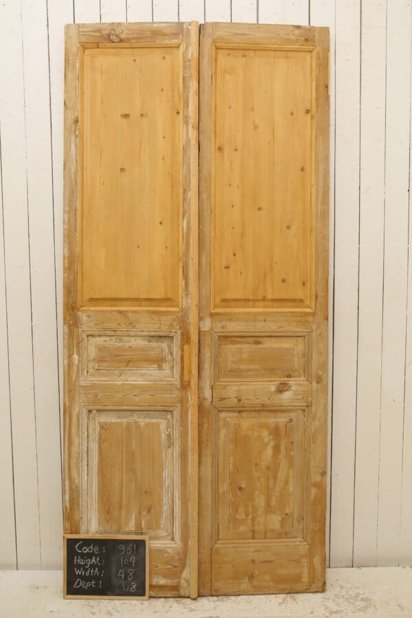 Antique Solid Wood French Doors (Set) - Lot 961 - Image 3