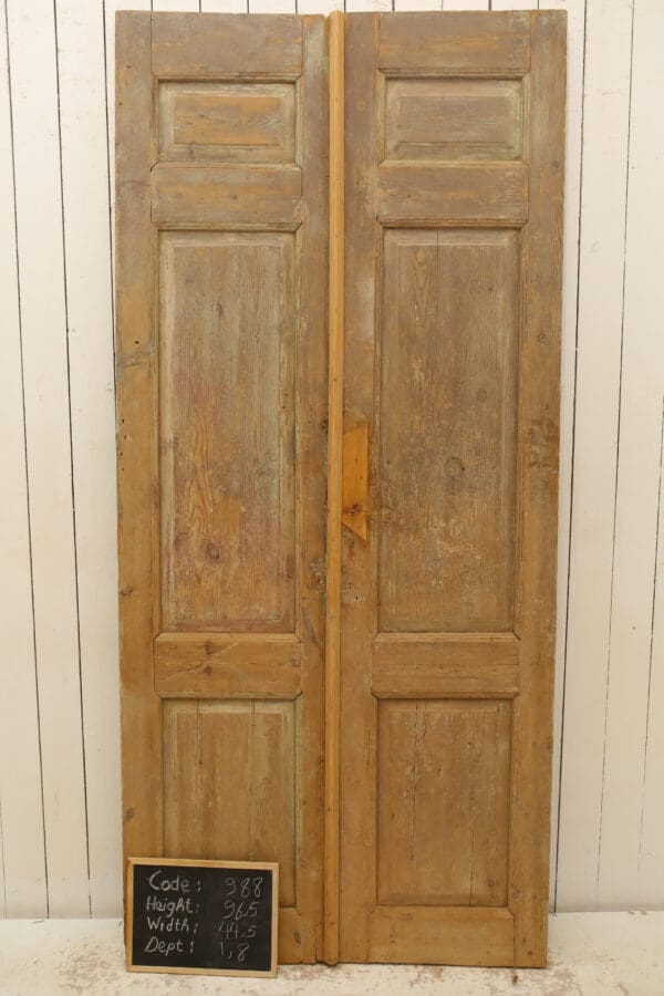 Antique Solid Wood French Doors (Set) - Lot 988