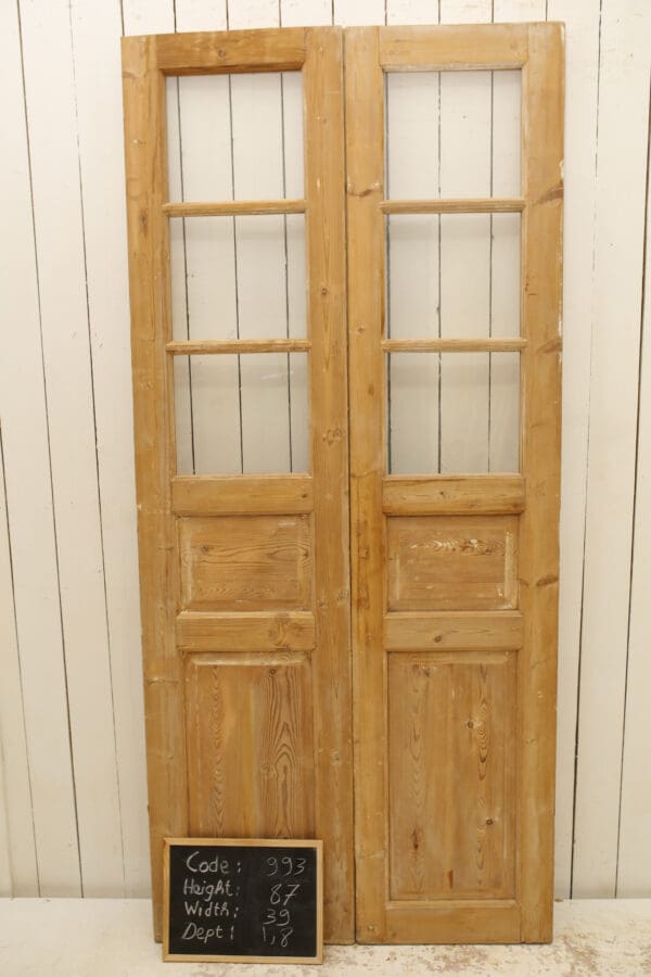 Antique Solid Wood French Doors (Set) - Lot 993