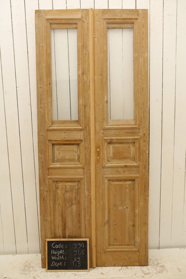 Antique Solid Wood French Doors (Set) - Lot 994