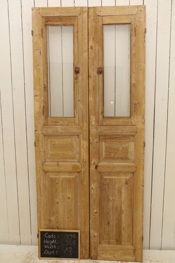 Antique Solid Wood French Doors (Set) - Lot 994 - Image 3