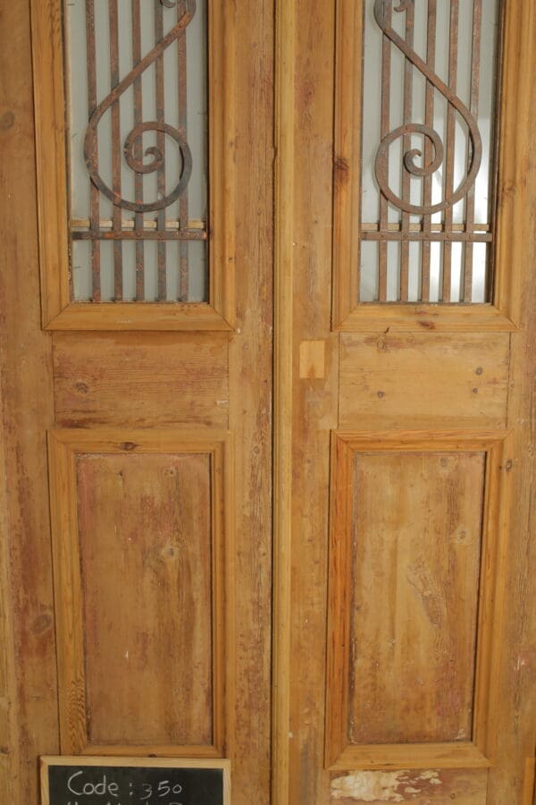 Antique French Glass Door with Iron (Set) - Lot 350 - Image 2