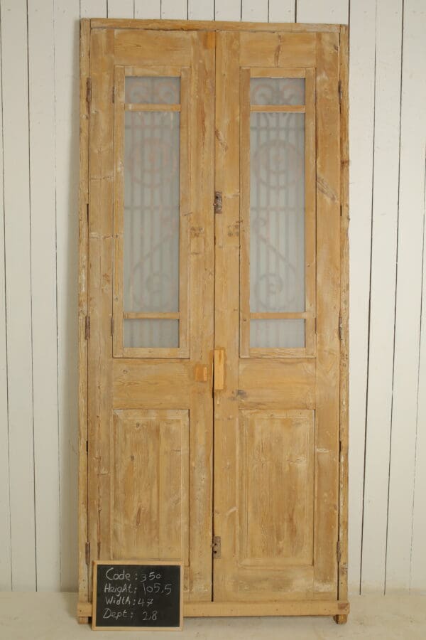 Antique French Glass Door with Iron (Set) - Lot 350 - Image 3