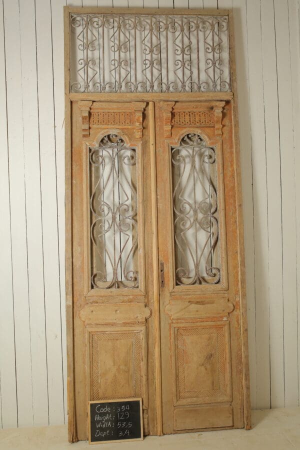 Antique French Door with Iron (Set) - Lot 354