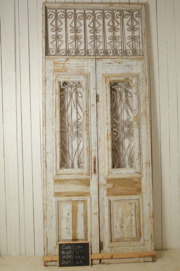 Antique French Door with Iron (Set) - Lot 354 - Image 3