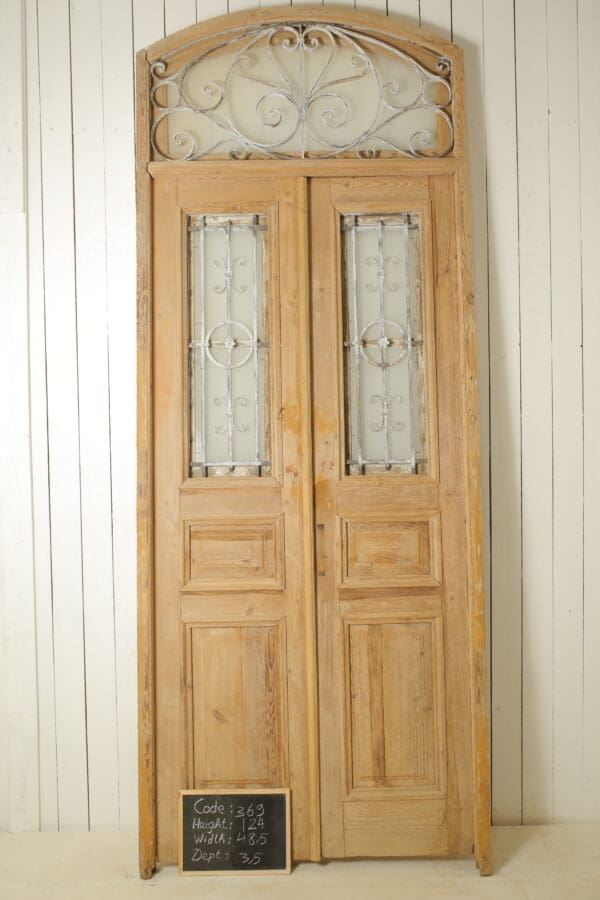 Antique French Glass Door with Iron (Set) - Lot 369