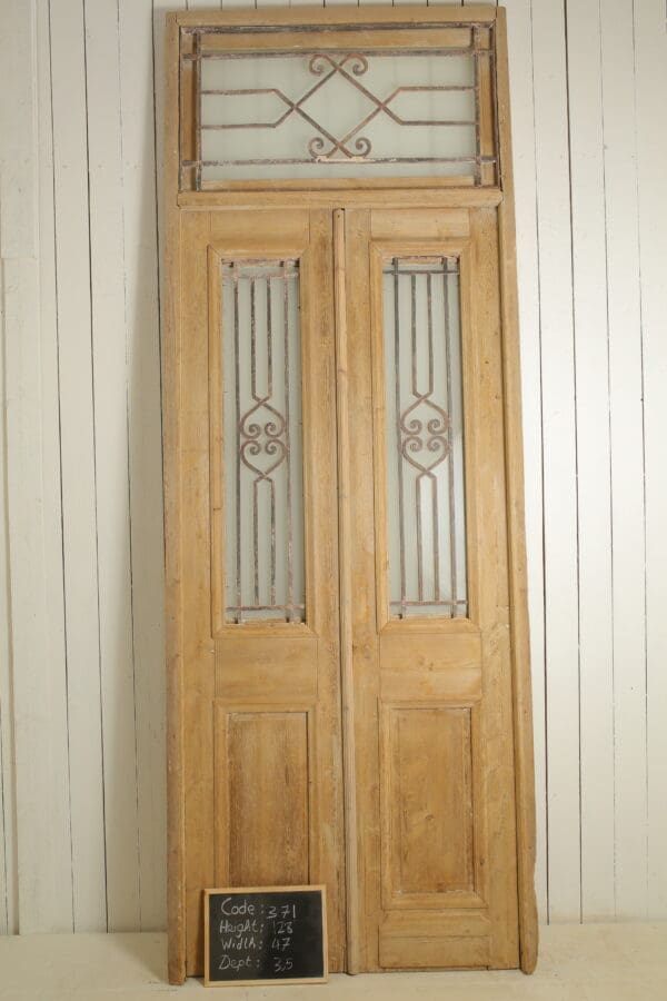 Antique French Glass Door with Iron (Set) - Lot 371
