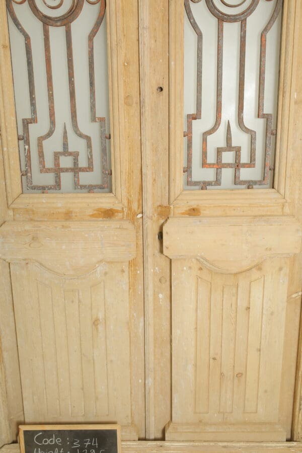 Antique French Glass Door with Iron (Set) - Lot 374 - Image 2