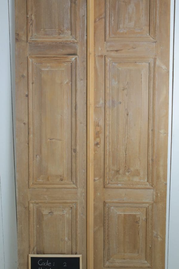 Antique Solid Wood French Doors (Set) - Lot 2 - Image 2