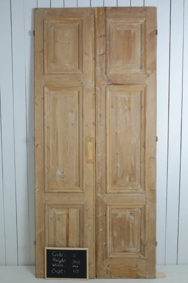 Antique Solid Wood French Doors (Set) - Lot 2 - Image 3