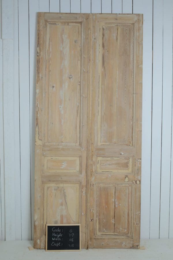 Antique Solid Wood French Doors (Set) - Lot 6 - Image 3