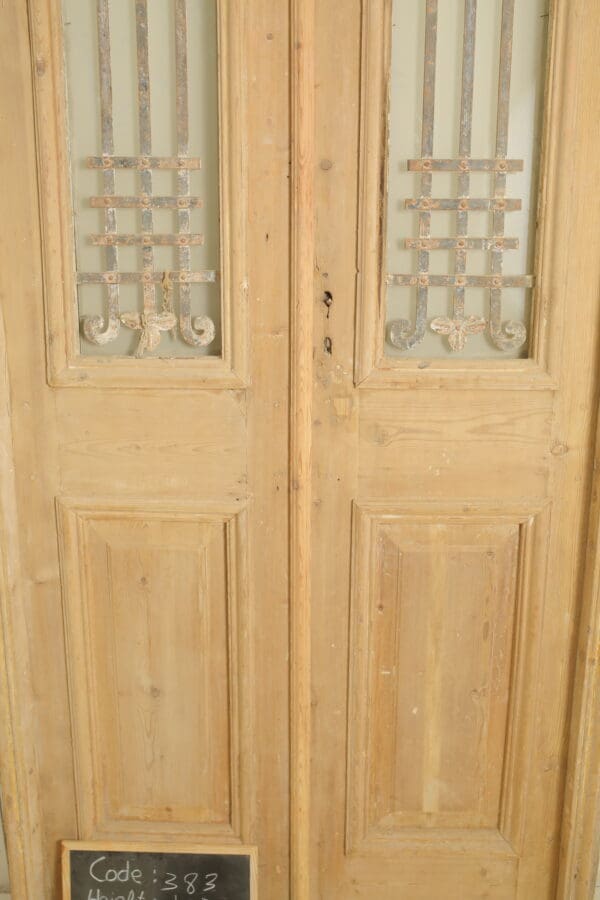 Antique French Glass Door with Iron (Set) - Lot 383 - Image 2